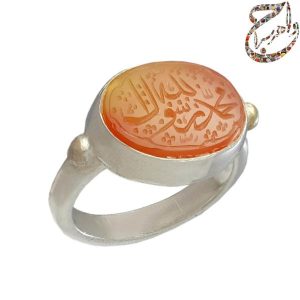 عقیق هندی خطی رکاب دست ساز