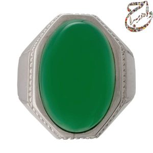 عقیق سبز کمنظیر معدنی رکاب دست ساز ابراهیمی