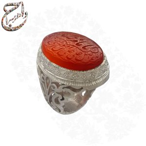 عقیق سرخ یمنی خط استاد شمس زنجانی