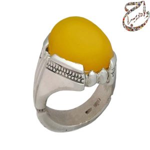 انگشتر عقیق زرد طبیعی رکاب نقره