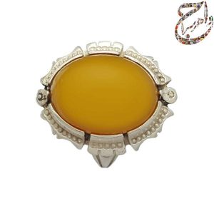 عقیق زرد معدنی رکاب نقره