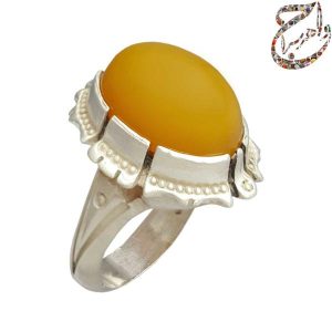 عقیق زرد معدنی رکاب نقره