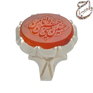 انگشتر عقیق سرخ خطی دست ساز