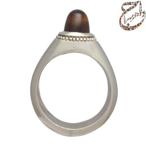 انگشتر عقیق سه پوست کهنه تراش عبدالرزاقی