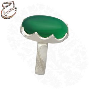 انگشتر عقیق سبز رکاب دست ساز