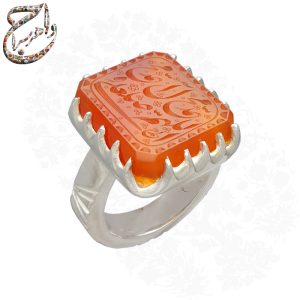 عقیق یمنی خط احمد رکاب دست ساز