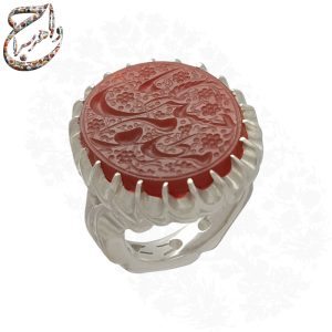 انگشتر خط متین ، عقیق رکاب دست ساز سنگین