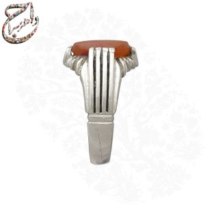 انگشتر عقیق کهنه یمنی پرتقالی چپ کنی