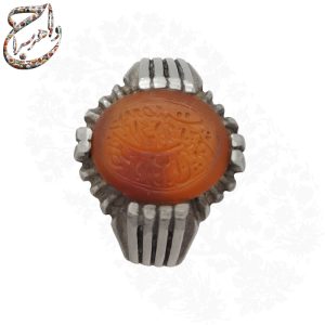 انگشتر عقیق کهنه یمنی پرتقالی چپ کنی