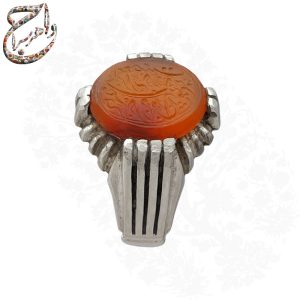 انگشتر عقیق کهنه یمنی پرتقالی چپ کنی