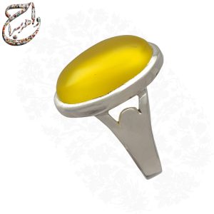 انگشتر عقیق زرد افریقایی اعلاء رکاب دست ساز