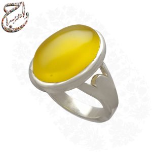 انگشتر عقیق زرد افریقایی اعلاء رکاب دست ساز