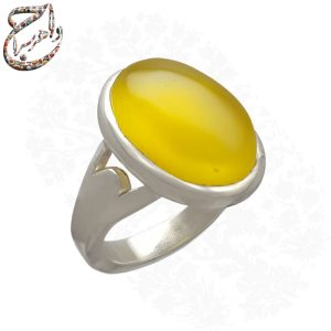 انگشتر عقیق زرد افریقایی اعلاء رکاب دست ساز