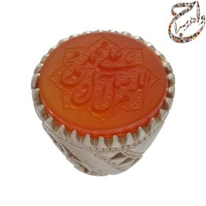 عقیق پرتقالی خراسانی خط استاد ربیع
