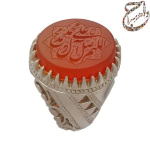 عقیق پرتقالی خراسانی خط استاد ربیع