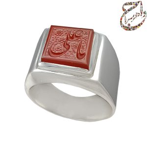 حلقه ازدواج عقیق سرخ خطی