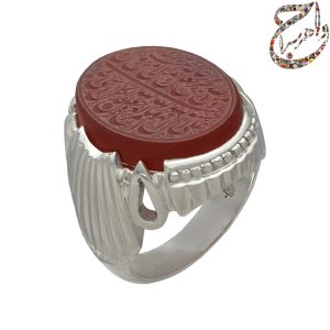 عقیق سرخ یمنی خط و من یتق الله حکاکی استاد فخر