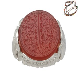 عقیق سرخ یمنی خط و من یتق الله حکاکی استاد فخر