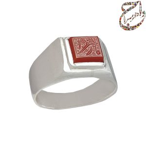 حلقه ازدواج عقیق سرخ خطی