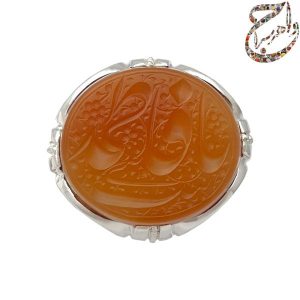 عقیق سه پوست خط حم رکاب یک تکه دست ساز