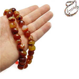 تسبیح عقیق سلیمانی زجاجی 33 عددی