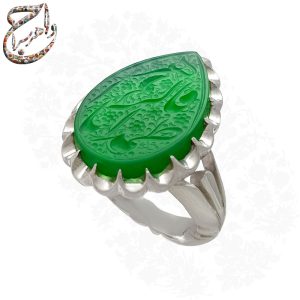 فروش انگشتر عقیق سبز خط استاد متین