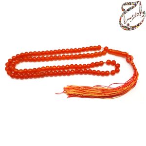 تسبیح صد و یک عددی عقیق پرتقالی