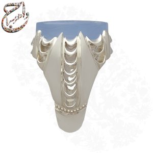 انگشتر عقیق کبود یمنی حکاکی خطی (فاطمه بهجة قلبی) رکاب شبکه استاد امامی
