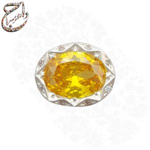 انگشتر سیترین رکاب مرصع دست ساز