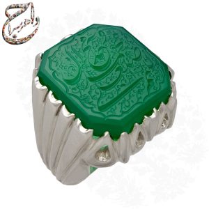 انگشتر عقیق سبز ذکر صلوات