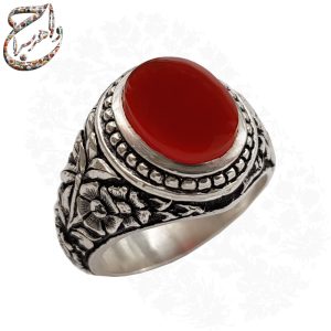انگشتر عقیق کهنه یمنی سرخ