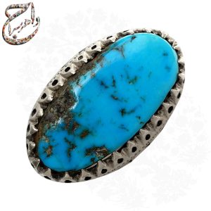 انگشتر فیروزه کهنه نیشابوری اصیل رکاب استاد شاکری
