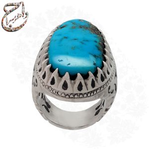 انگشتر فیروزه کهنه نیشابوری اصیل رکاب استاد شاکری