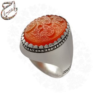 انگشتر عقیق پرتقالی خراسانی ذکر (یا قتیل العبرات)
