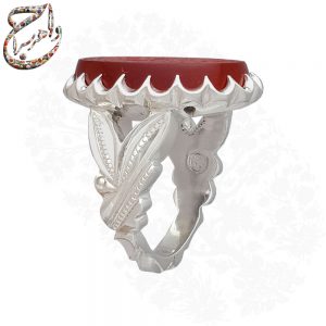 انگشتر عقیق سرخ یمنی با حکاکی «یا زهرا مظلومه (س)» خط متین