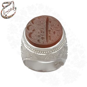 انگشتر عقیق یمنی اعلاء خطی حکاکی استاد شمس رکاب استاد امامی