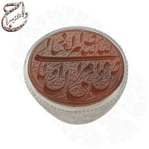 انگشتر عقیق یمنی اعلاء خطی حکاکی استاد شمس رکاب استاد امامی