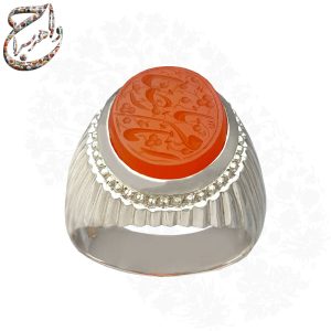عقیق خطی حکاکی استاد مدنی رکاب استاد امامی