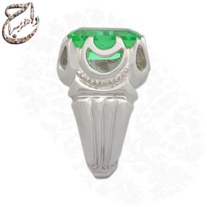 زمرد هندی تراش الماسی با رکاب استاد امامی
