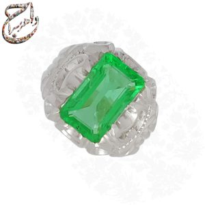 زمرد هندی تراش الماسی با رکاب استاد امامی