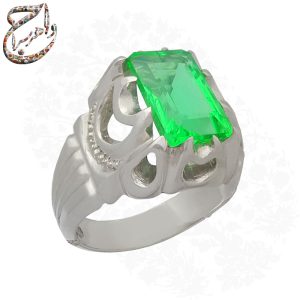 زمرد هندی تراش الماسی با رکاب استاد امامی