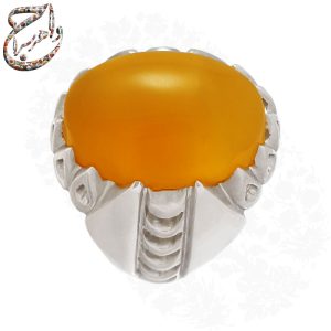 انگشتر عقیق زرد پرتقالی با دعای شرف الشمس