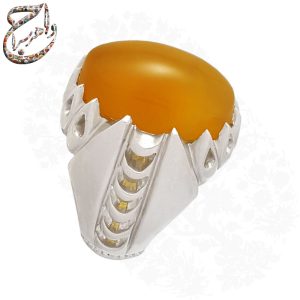 انگشتر عقیق زرد پرتقالی با دعای شرف الشمس