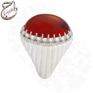 انگشتر عقیق سرخ یمنی ذغالدار رکاب استاد کریمی