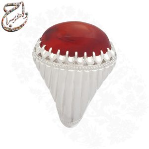 انگشتر عقیق سرخ یمنی ذغالدار رکاب استاد کریمی