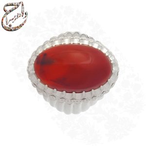 انگشتر عقیق سرخ یمنی ذغالدار رکاب استاد کریمی