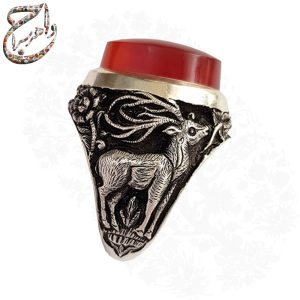 انگشتر عقیق قلمزنی استاد جنگی