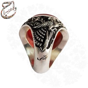 انگشتر عقیق کهنه یمنی سرخ