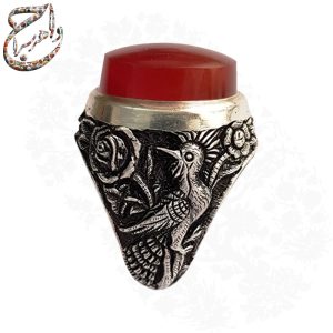 انگشتر عقیق کهنه یمنی سرخ