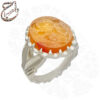 انگشتر عقیق پرتقالی لکه‌دار یمنی